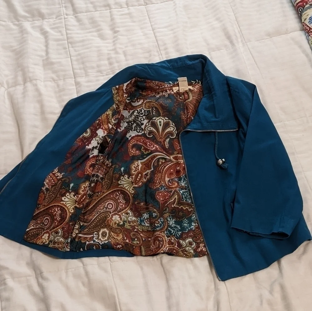patrick Christopher 3/4 length sleeve jacket size amall - Picture 2 of 4
